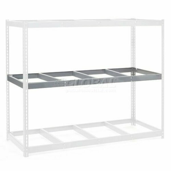 Global Industrial Additional Shelf, Double Rivet Channel, No Deck, 96inW x 24inD, Gray 502415
